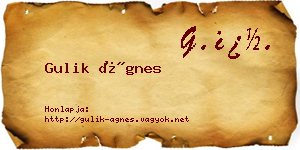 Gulik Ágnes névjegykártya